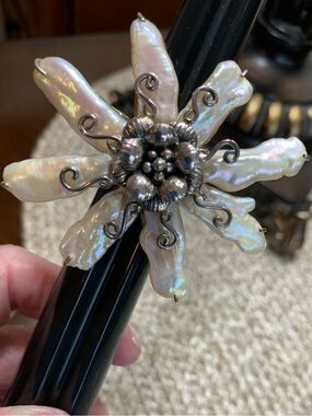 Large Statement Biwa Freshwater Pearl Floral Shaped  Ring by IRIDESSE